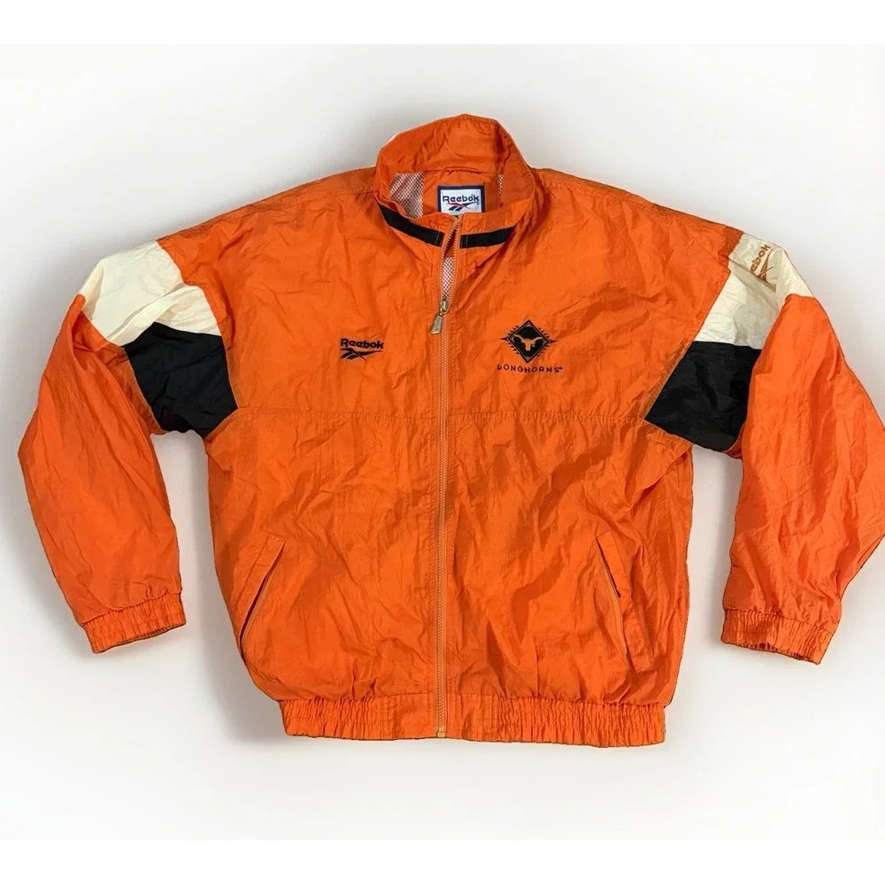Reebok Texas Longhorns Orange White Black Windbreaker Jacket L